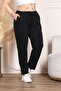 BLACK LYCRA WITH ELASTIC WAIST WITH POCKET CARROT PANT - 2