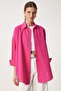 Dark Pink Oversize Linen Shirt - Lhf0005 - 2
