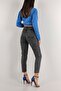 High Waist Lycra Mom Jeans - Smoked, Extra Comfortable Jeans - 3