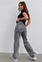 Smoked Lycra Super High Waist Loose Jean Trousers. Super High. Wide Leg. - 2
