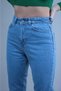 Mia Light Blue High Waist Lycra Mom Jeans Denim Jeans - 3
