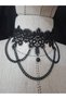 Lilian Chain-Pearl Lace Neck Collar Black - 4