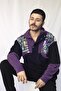 Women Men Purple Black Half Zipper Fleece