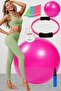 9 Pilates Set Plates Set Pilates Ball Pilates Circle Ring 3 Piece Resistance Band Elastic Pink - 8