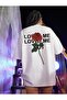 Women's White Loves Me Printed T-Shirt