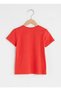Unisex Children's Round Collar Red Short Sleeve Combed Cotton T-shirt - 2