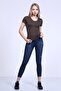 Women's Brown V-neck T-shirt - 3