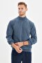Indigo Slim Fit Yünlü Yarım Balıkçı Yaka Basic Triko Kazak TMNAW21KZ1595 - 5