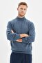 Indigo Slim Fit Yünlü Yarım Balıkçı Yaka Basic Triko Kazak TMNAW21KZ1595 - 6