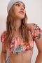 Women's Crop Blouse with Fringed Embroidery and Lace-up Back ALC-X6563-RW - 4