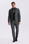 Black Slim Fit Mono Collar Vest Double Slit Suit - 2