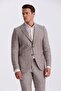 Brown Slim Fit Swallow Collar Double Slit 100% Linen Sports Suit - 2