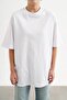 White Crew Neck Oversize Basic T-shirt