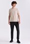 Beige Slim Fit Crew Neck T-Shirt - 2