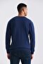 Indigo Slim Fit Crew Neck Patterned Knitwear Sweater - 4