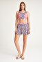 2247_ Women's 2 Piece Shorts Skirt Lined Crop Swimsuit Pink - 8