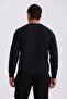 Black Slim Fit Printed Crew Neck 100% Cotton Sweatshirt - 3