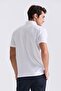 White Slim Fit 100% Cotton Mercerized Polo Neck T-Shirt - 4
