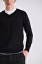 Black Slim Fit V-Neck Knitwear Sweater - 3