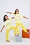 Girl's Short Sleeve Yellow Combed Cotton Pajama Suit 20432 - 4