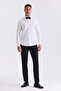 White Slim Fit 100% Cotton Ankle Collar Shirt with Cufflinks - 2