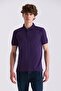 Purple Slim Fit Polo Neck T-Shirt
