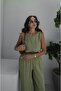 Sofie Oil Green Blouse and Pants Set - 4