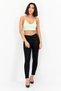 Women Skinny Fit Snakeskin Five Pocket Pants, Black - 3