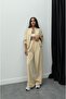 Cream Faye Zippered Sweatshirt Tracksuit Set