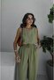 Sofie Oil Green Blouse and Pants Set - 3