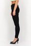 Women Skinny Fit Snakeskin Five Pocket Pants, Black - 4