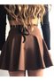 Women's Brown Mini Shorts Skirt - 3