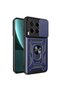 Tecno Camon 30 Case with Magnetic Stand Camera Protection Zore Sliding Vega Cover-Blue