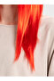 Red Color Long Straight Party Wig - 4