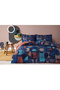 Colored Shape Single Fitted Sheet Duvet Cover Set - 2
