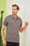 Intersyee Collar Detailed Cotton Men's Anthracite Polo Neck T-Shirt - 3
