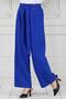 Ring Detail Wide Leg Trousers-Blue - 2