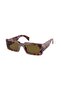 Pr A07S Rectangular Brown Women's Sunglasses