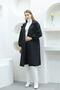 Balloon Sleeve Belted Trench Coat Black - 2