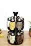 حاملة توابل ذات طابقين قابلة للدوران 360 درجة مع 12 عبوة توابل زجاجية