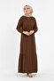 Belted Wrap Dress - Brown - 2