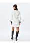 Mini Length Color Contrast Long Sleeve Shirt Dress - 4