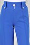 Wide-Leg Trousers with Pearl Brooch and Wide-Leg Pattern - Blue - 5