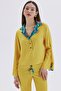Monet's Bond Mustard Long Satin Pajama Set