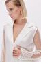 Calla Lily Ecru Lace Detailed Long Satin Pajama Set - 8