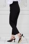 Waist Belted Pleated Pencil Pants-Black - 5