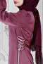 Satin Evening Dress with Stone Detail on the Laces - Rosebud - 4