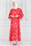 Polka Dot Princess Model Dress-Fuchsia - 2