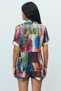 Amoureux Coloré Patterned Short Satin Pajama Set - 5