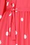 Polka Dot Princess Model Dress-Fuchsia - 5